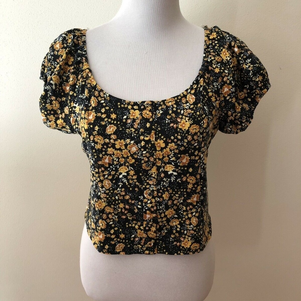 Wild Fable black & gold crop top - womens XL - NWT